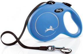 Automatinis pavadėlis Flexi New Classic Tape, mėlyna sp., L 5m
