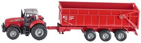 Žaisliniai traktoriai su priedais Siku Massey Ferguson Tractor With Trailer 1844, 1:87, raudona