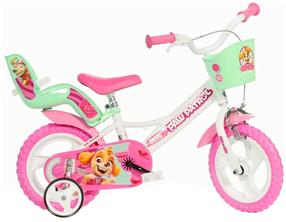 Vaikiškas dviratukas su papildomais ratukais Paw Patrol 144R-PW, balta sp./rožinė sp., 14"