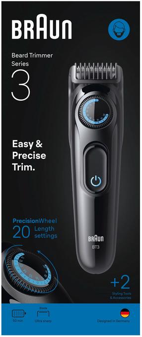 Триммер для бороды Braun 3 BT3500, черный цв.