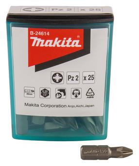 Набор битов для отверток Makita B-24614, PZ2, 25 мм, 1/4"