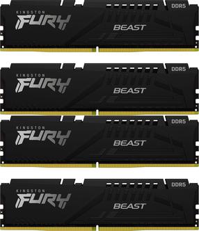 Operatyvioji atmintis (RAM) Kingston Fury Beast Black KF552C40BBK4-64, DDR5, 4 x 16 GB, 5200 MHz