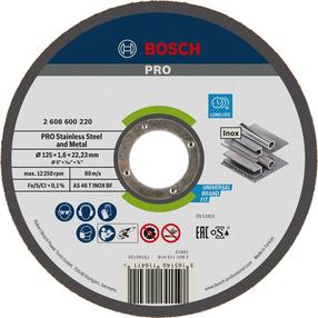 Griešanas disks Bosch, 125 mm x 1.6 mm x 22.23 mm
