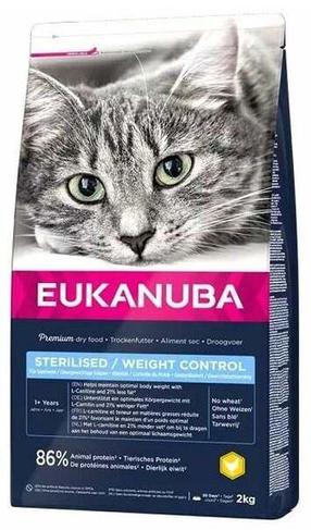 Сухой корм для кошек Eukanuba Sterilised Weight Control, курица, 2 кг