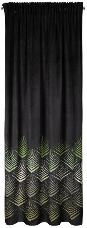 Naktinė užuolaida Angelina, juoda sp./žalia sp., 140 cm x 270 cm