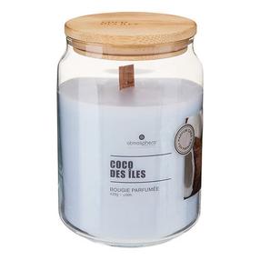Svece, aromātiskā Atmosphera Vicky Coconut, 60 h, 435 g, gaiši zila krās.