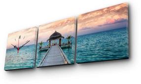 Laikrodis - paveikslas Wallity Canvas 3P2828CS-8, įvairių spalvų, 90 cm x 28 cm