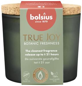Свеча, ароматическая Bolsius TRUE JOY Botanic Freshness, 21 час, зеленый цв.