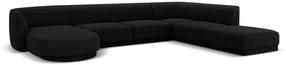 Kampinė sofa Micadoni Home Miley Velvet Panoramic 6 Seats, juoda sp., dešininė, 327 x 245 cm x 74 cm