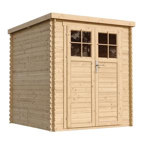 Sodo sandėliukas Timbela M309F, 204 cm x 204 cm x 200 cm, rusva sp.