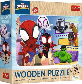 Деревянный пазл Trefl Brave Spiday And Friends 20274, 19.5 см x 28 см, 24 шт., многоцветный