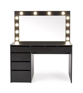 Kosmetinis staliukas Hollywood XL, juoda sp., 140 cm x 55 cm x 120 cm