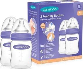 Pudeļu komplekts Lansinoh NaturalWave, 160 ml, 0 mēn., caurspīdīga krās.