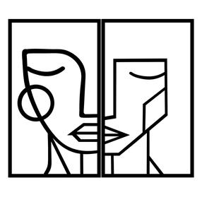 Sienos dekoracija Wallity Woman Face, 39 cm x 66 cm