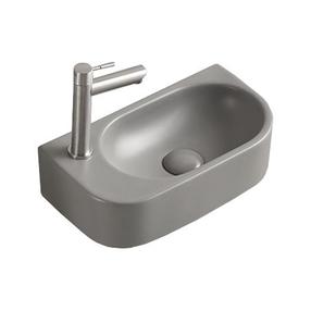 Умывальник для ванной комнаты Mexen Viera 21274061R, керамика, 40 см x 21 см x 12 см, серый цв.