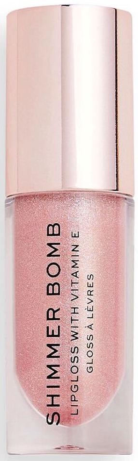 Lūpų blizgis Makeup Revolution London Shimmer Bomb, 4 ml, šviesiai rožinė sp., glimmer