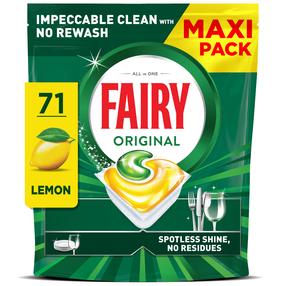 Trauku mazgājamās mašīnas kapsulas Fairy All in One Lemon, 71 gab.