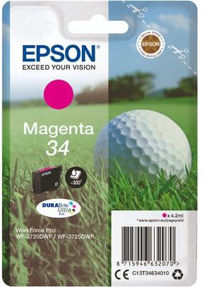 Картридж для струйного принтера Epson, фуксия (magenta) цв./красный цв., 4.2 мл