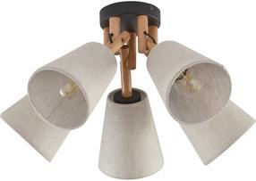 Lampa griesti TK Lighting Vaio Nature 5 575, E27, 5 x 15 W, bēša krās. / melna krās.