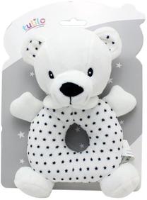 Barškutis Tulilo Music Box Teddy Bear, balta sp./juoda sp.
