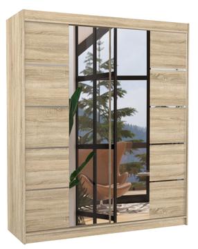 Шкаф ADRK Traves 180, коричневатый цв., 58 см x 180 см x 215 см, с зеркалом