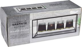 Žvakidė ACC695800, stiklas/metalas, 15 cm, juoda