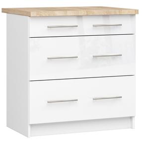 Apatinė virtuvinė spintelė Akord S80, skaidri sp./balta sp., 60 cm x 80 cm x 85 cm