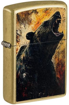 Šķiltava Zippo Grizzly Roar Design 46695, zelta krās./melna krās.