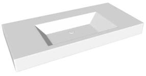 Умывальник для ванной комнаты SPN Rocca, масса камня, 99 см x 47 см x 9.5 см, белый цв.