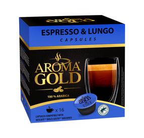 Kohvikapslid Aroma Gold Espresso & Lungo, 0.256 kg