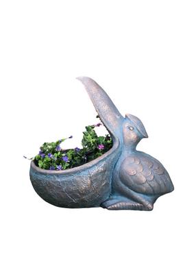 Dekoratīvais puķu pods "Pelikāns" 36HY21A343-34.5, 40 cm x 24 cm x 34.5 cm, bronzas krās.