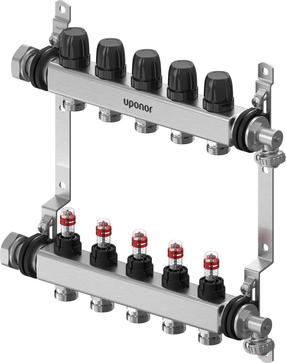 Kolektors Uponor 1140836, regulējams, 5 gredzeni