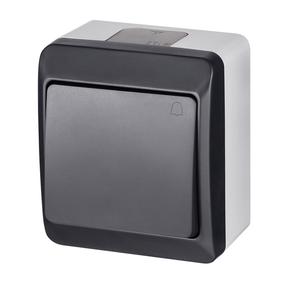 Skambučio mygtukas Elektro-Plast Hermes 0337-07, 1 kl., antracito sp./balta sp.