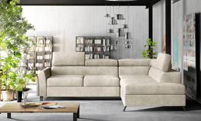 Kampinė sofa Kairos Dora 21, šviesiai ruda sp., dešininė, 197 x 265 cm x 95 cm