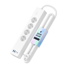 Удлинитель Meross MSP844, 1.8 м, IP20, 4 розетки, с выключателем, белый цв.