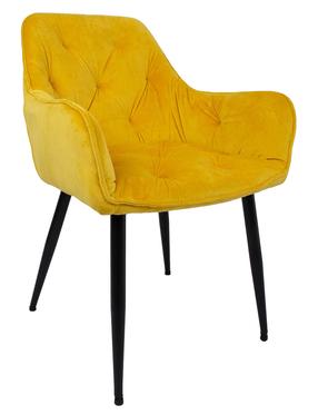 Valgomojo kėdė Home4you Brita 10306, juoda sp./geltona sp., 57 cm x 61 cm x 83 cm