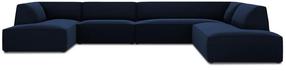 Stūra dīvāns Micadoni Home Ruby Panoramic 7 Seats, zilimelns krās., labais, 366 x 273 cm x 69 cm