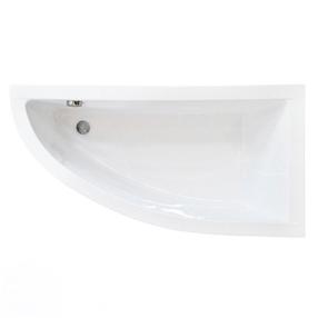 Vonia, kampinė Besco Praktika, 140 cm x 70 cm x 57.5 cm, dešininė, balta sp.