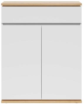Komoda Yamael, ąžuolo sp./balta sp., 106 cm x 85 cm x 38 cm