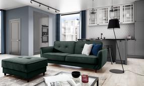 Sofa Bellis Riviera 38, tamsiai žalia sp., 90 x 220 cm x 83 cm