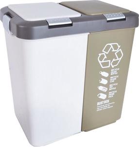 Atliekų rūšiavimo sistema Orion, 2 x 10 l l, balta sp.
