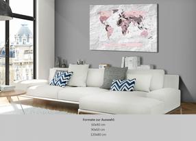 Kamštinė reprodukcija Artgeist Pink Continents, k-c-0053-p-c, 90 cm x 60 cm