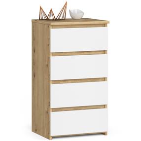 Kumode Akord CL4, ozola krās./balts krās., 74 cm x 35 cm x 40 cm