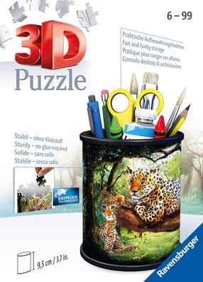 3D puzle Ravensburger Pencil Cup Leopard, 1 cm x 0.8 cm, 54 gab., daudzkrāsaina