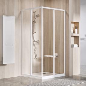 Dušo durys Ravak SuperNOVA SRV2-80 195 S 14V401O2Z1, 75 cm x 195 cm x 75 cm, skaidri sp./balta sp./grūdintas