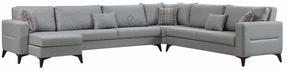 Угловой диван - кровать Atelier Del Sofa Kristal 730MST1353, светло-серый цв., 90 x 367 см x 86 см