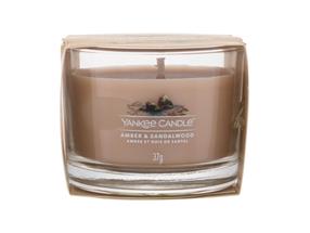 Svece, aromātiskā Yankee Candle Amber & Sandalwood, 7 - 10 h, 37 g, brūna krās.