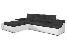 Kampinė sofa Ontario Berlin 02, Soft 17, balta sp./tamsiai pilka sp., kairinė, 200 x 296 cm x 88 cm