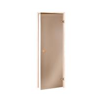 Saunos durys FLAMMIFERA 70x190cm, drebulė/pušis, bronzinis stiklas