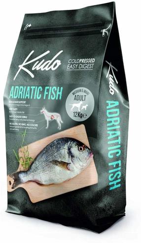 Сухой корм для собак Kudo Medium Maxi Adult Adriatic Fish, рыба, 12 кг